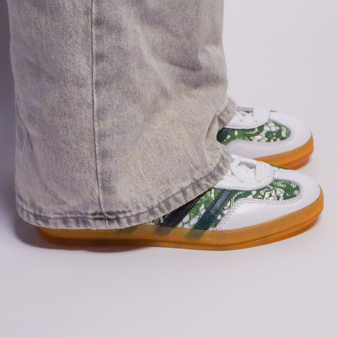 Green Blonde - Adidas Gazelle Custom Sneakers