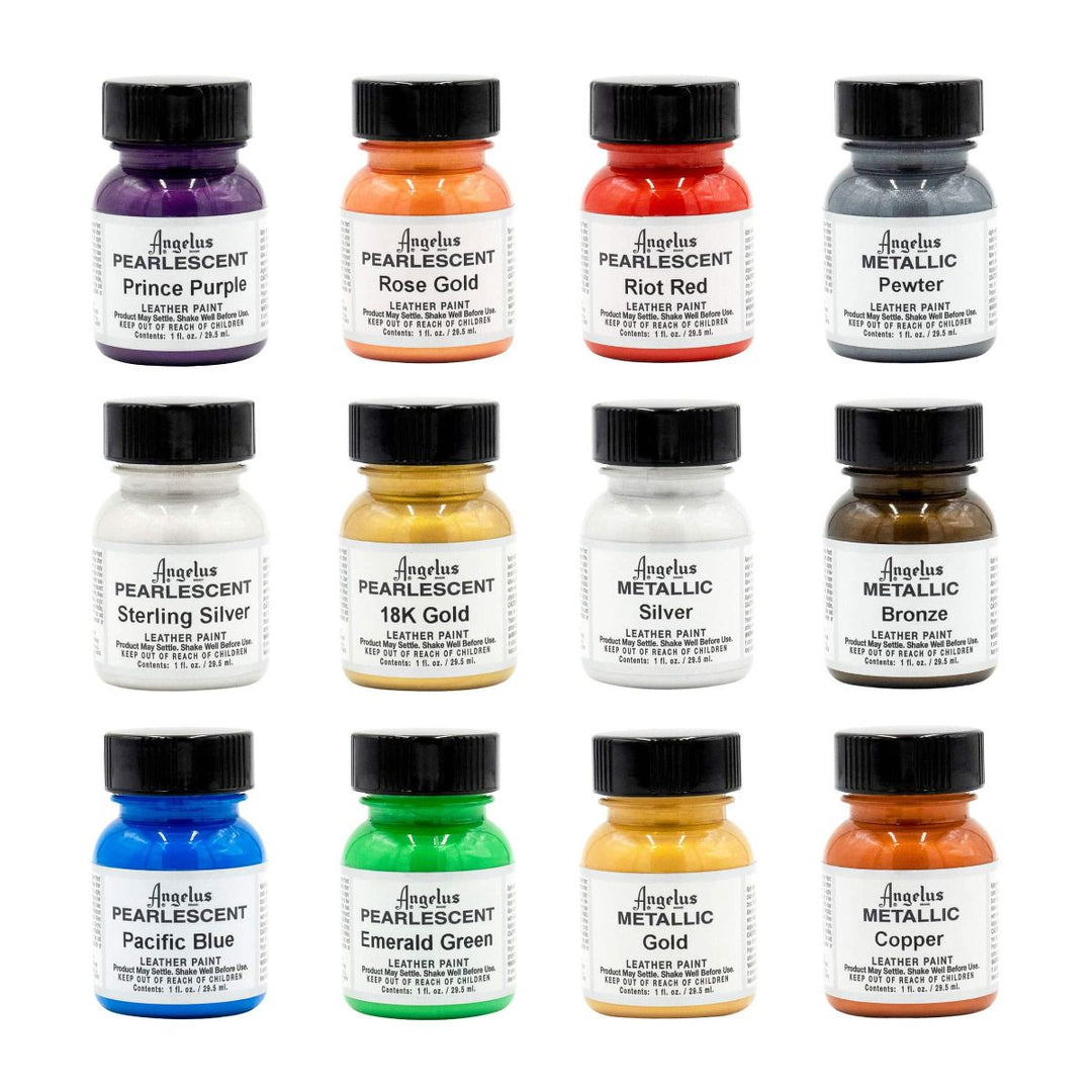 Angelus Acrylic Leather Paint - Pearlescent and Metallic Paint Kit