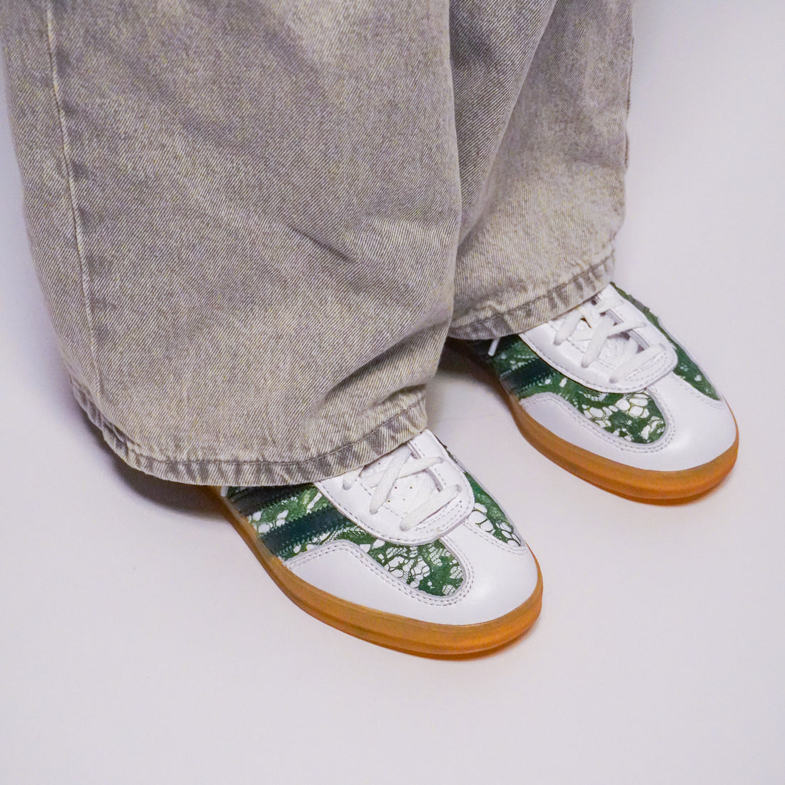 Green Blonde - Adidas Gazelle Custom Sneakers