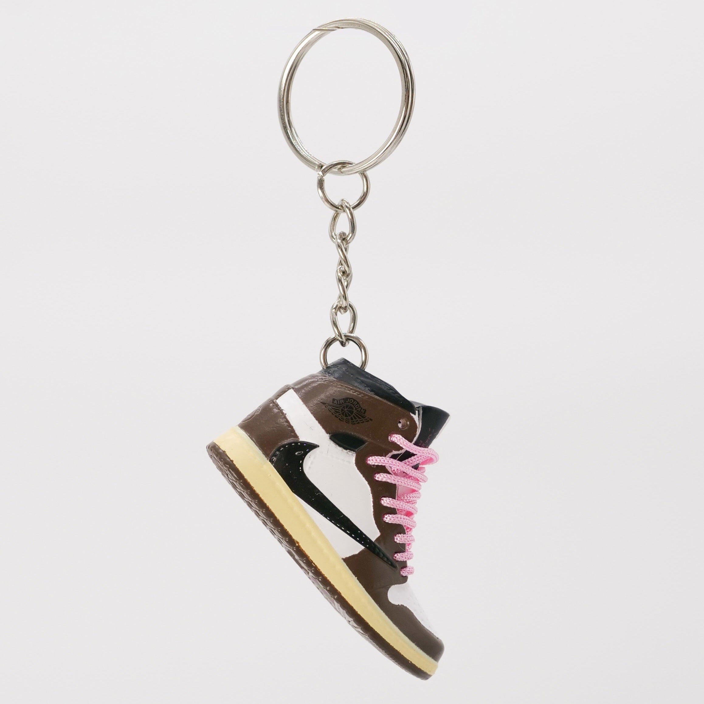 Sneaker keychain - Nike Air Jordan 1 x Travis Scott Mocha (pink laced)